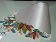 Handcrafted 3flower design Beaded Table Runner