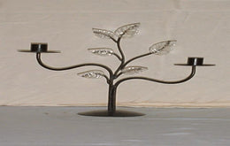 Leaf Design Wrought Iron Candle Stand