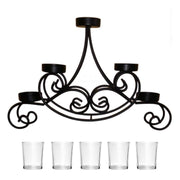 Metal Stand Glass Cup 3Votive Tealight Candle Holder