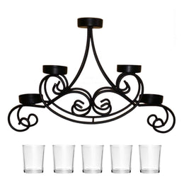 Metal Stand Glass Cup 3Votive Tealight Candle Holder