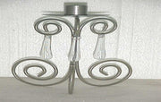 Silver Polish Glass hanging Candle Holder