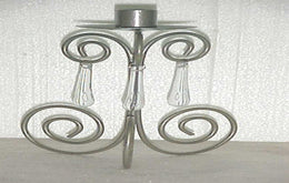 Silver Polish Glass hanging Candle Holder