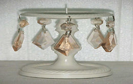 Metal one Candle Holder And Glass Hanging In white Colour