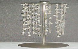 Beads hanging silver Metal stand table Candle Holder
