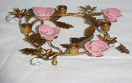 Rose Votive Iron Stand 4 Candle Holders