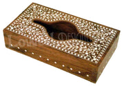 WOODEN ANTIQUE RUSTED LOOK HANDCRAFTED TISSUE BOX