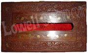 WOODEN CARVED & BRASS WORK  TISSUE BOX
