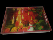 WOODEN TRAY ENAMEL CANDLE DESIGN