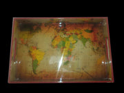 WOODEN TRAY ENAMEL MAP DESIGN