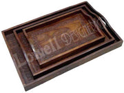 CARVING  DESIGN WOODEN SERVING TRAY