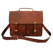 TWIN POCKET LEATHER MESSENGER BAG