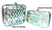 ANTIQUE SLIVER MOP RESIN CLUTCH BAG