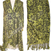 JACQUARD PASHMINA FLOWER PRINT SCARF