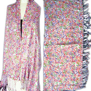 JACQUARD PASHMINA FLOWER PRINT SCARF