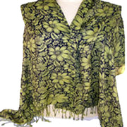 JACQUARD PASHMINA FLOWER PRINT SCARF