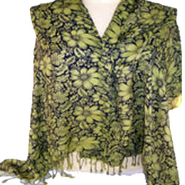 JACQUARD PASHMINA FLOWER PRINT SCARF