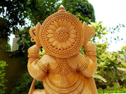 HINDU ELEPHANT LORD GANESHA WOOD SCULPTURE