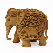 WOODEN ELEPHANT STATUE HUNTING WORK