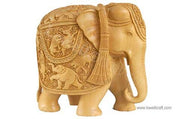 WOODEN ELEPHANT STATUE HUNTING WORK