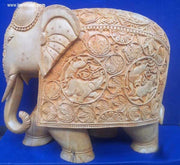 WOODEN ELEPHANT STATUE HUNTING WORK