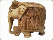 HAND CARVED WOODEN ELEPHANT
