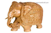 HAND CARVED WOODEN ELEPHANT