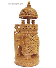 WOODEN CARVED UMBRELLA AMBARI ELEPHANT