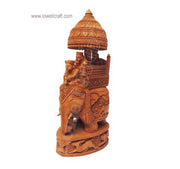WOODEN CARVED UMBRELLA AMBARI ELEPHANT