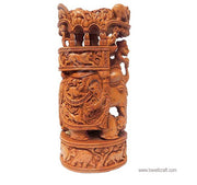 INDIAN ARTS WOODEN CARVED AMBARI ELEPHANT