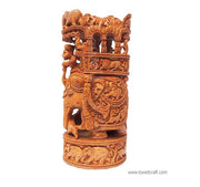 INDIAN ARTS WOODEN CARVED AMBARI ELEPHANT