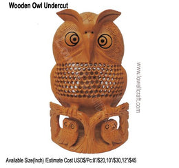INDIAN HAND CARVED WOODEN OWL