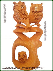 INDIAN HAND CARVED WOODEN OWL