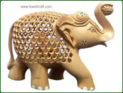 WOODEN CARVED ELEPHANT - UNDERCUT