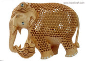 WOODEN CARVED ELEPHANT - UNDERCUT