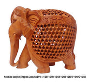 WOODEN CARVED ELEPHANT - UNDERCUT
