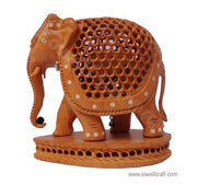 WOODEN CARVED ELEPHANT - UNDERCUT
