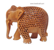 WOODEN CARVED ELEPHANT - UNDERCUT