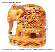 WOOD HAND CARVED ELEPHANT CHRISTMAS DECOR GIFTS