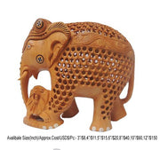 WOOD HAND CARVED ELEPHANT CHRISTMAS DECOR GIFTS