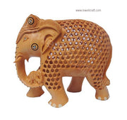 WOOD HAND CARVED ELEPHANT CHRISTMAS DECOR GIFTS