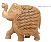 WOOD HAND CARVED ELEPHANT CHRISTMAS DECOR GIFTS