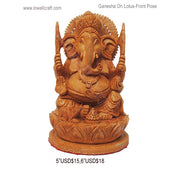 WOODEN CARVED GANESH STATUE