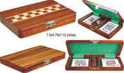 Wooden Double Deck Playing Cards Holder Case