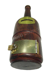 BOTTLE SHAPE WOODEN MONEY BOX / PIGGY BANK