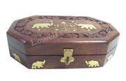 WOODEN  JEWELERY BOX HEXAGONAL SHAPE