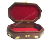 WOODEN  JEWELERY BOX HEXAGONAL SHAPE
