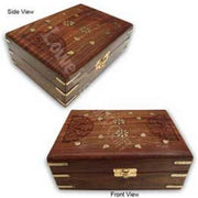 HAND CARVED WOODEN TRINKLET KEEPSAKE BOX