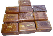 WOODEN ANTIQUE CARVED JEWELRY BOX