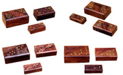WOODEN ANTIQUE CARVED JEWELRY BOX