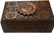Wooden Sun Carved Jewelry Box